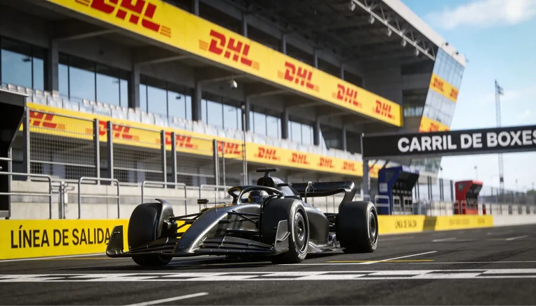 Monoplaza de Fórmula 1 en la parrilla de salida durante la sesión de clasificación