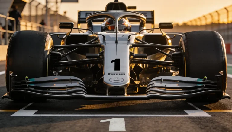 Monoplaza de Fórmula 1 en pole position en la parrilla de salida