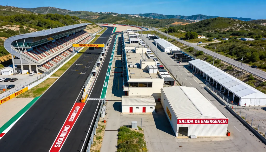 Vista del Circuit de Barcelona-Catalunya con el trazado y las gradas